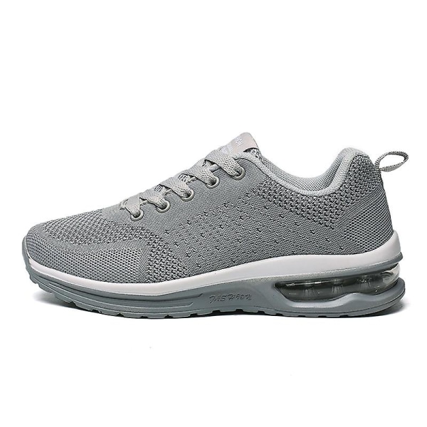 Lätta Sneakers för män Andas löparskor Mode Sportskor 3D5066 Gray 45