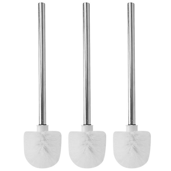 3-pack Toalettborste Borsthuvud Vit Toalettborste i rostfritt stål Reservtoalettborste Toalett B