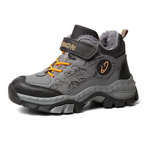 Pojkar Flick Sneakers Andas löparskor Barn Vinter Bomullsskor 833 Gray 34