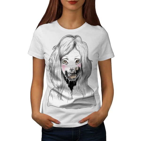 Girl Face Skelett Kvinnor Whitet-shirt XXL