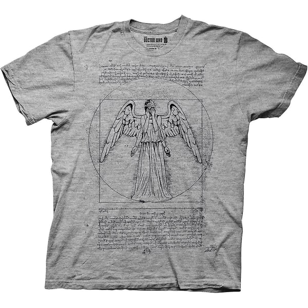 Doctor Who Weeping Angel T-shirt (h. Grey, 3x_large) 3XL