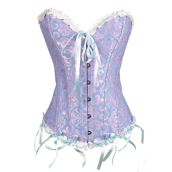 Tube Top Jacquard Gothic Palace Korsett Väst Shapewear Korsett Blue XS