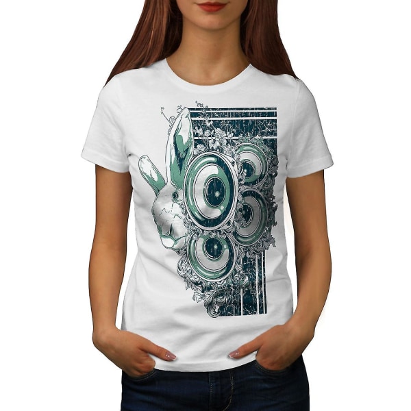 Animal Rabbit Bass Whitet-shirt för kvinnor XXL