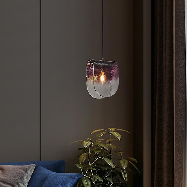 Enkel Ljus Lyx Sängbord Sovrum Matsal Full Koppar Handgjord Retro Glas Liten Ljuskrona