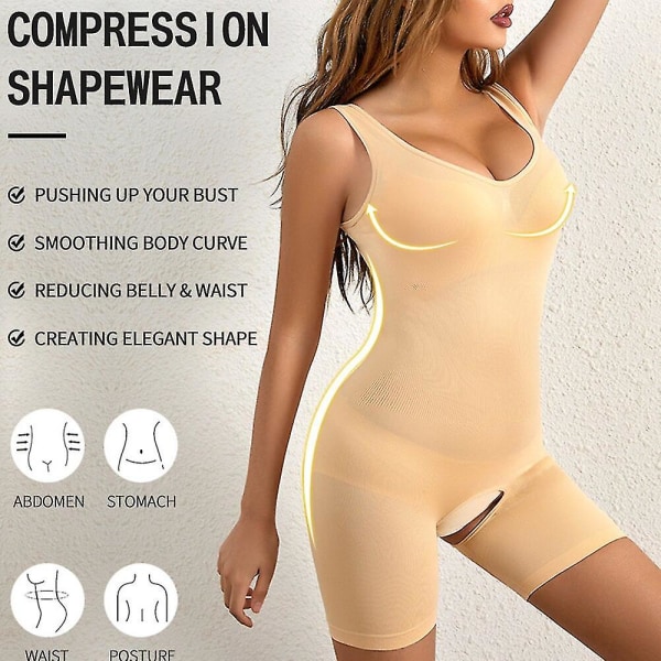 Body Shapewear Kvinnor Helkroppsformare Magkontroll Slimming Slida Butt Lifter Push Up Lår Smalare Abdomen Shapers Korsett, svart S M