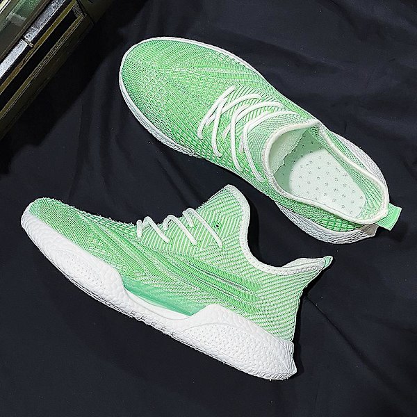 Herrskor Flyknit Sneakers Andas Slip-On löparskor FB2622 Green 41