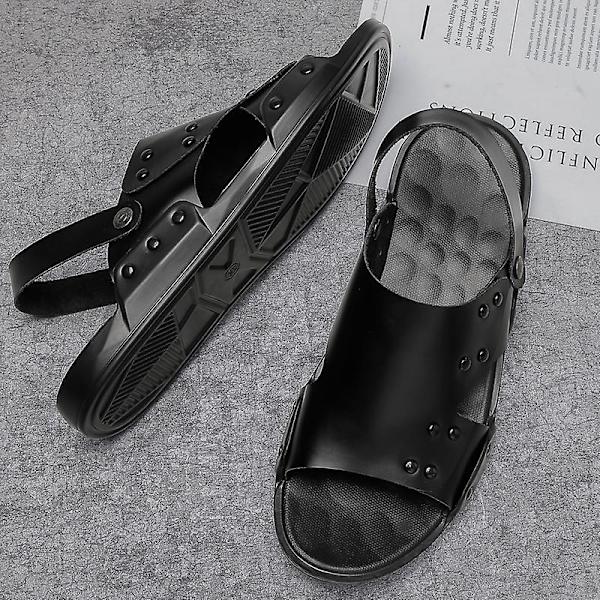 Herrtofflor Sommarmodeskor Halkfria strandsandaler c2078 Black 41