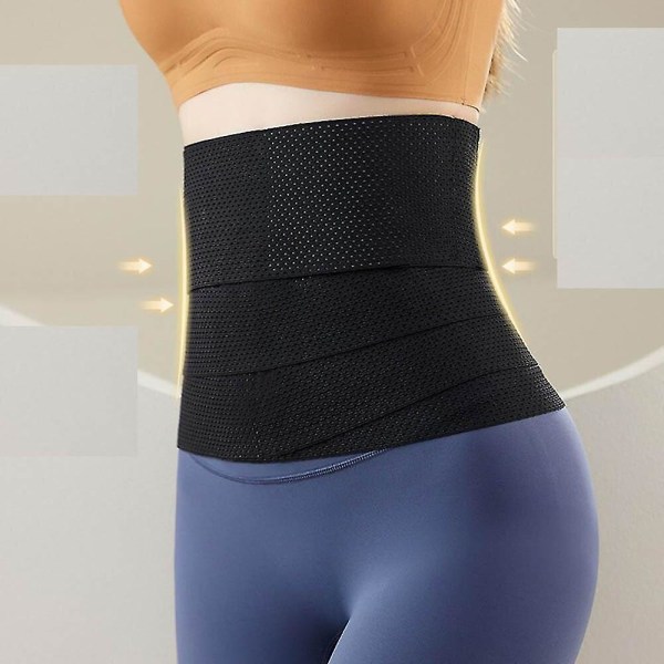 Waist trainer för kvinnor Snatch Me Up Bandage Wrap Lumbar Tunn Midjestöd Bälte Justerbar Mage Midje Wrap For Women Allmänt, svart S 40 to 52KG
