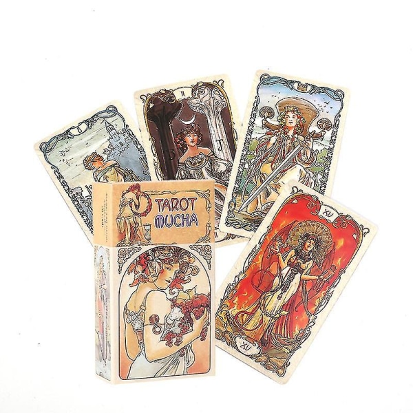 Tarot Mucha Tarotkort Brädspel Kortlek för familjesammankomster Spelkort44st Ts01