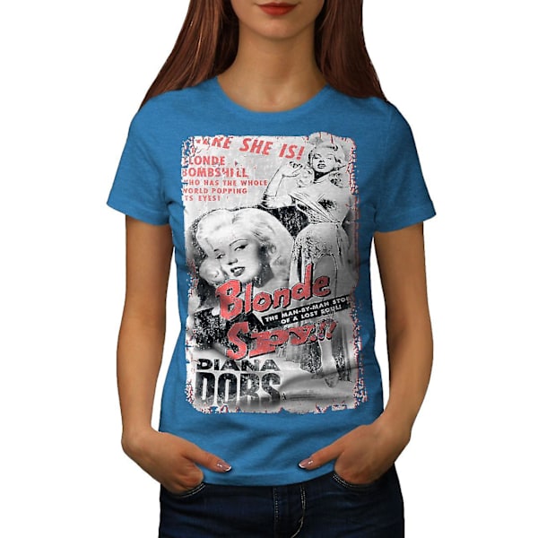 Blond Spy Girl Kvinnor Royal Bluet-skjorta S