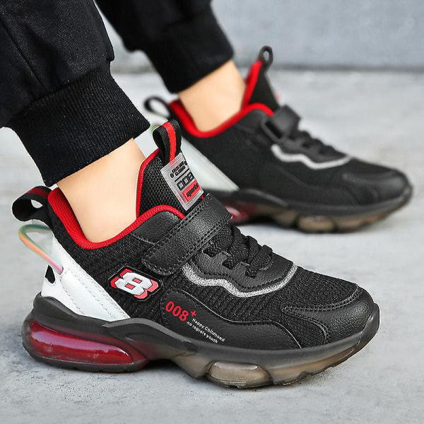 Barnskor Sportskor Damping Sneakers Löparskor för tjejer 2D1688 BlackRed 30