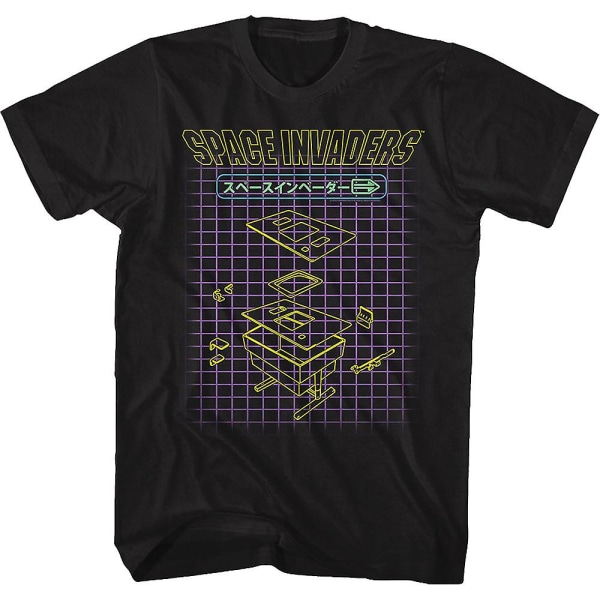 Japanese Grid Space Invaders T-shirt M