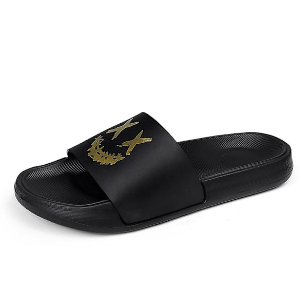 Strandtofflor för män Modesandaler Utomhus Halkfria inomhusskor 3Bk006 BlackGold 41