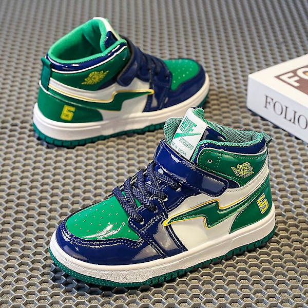 Barn Sneakers Andas Pojkar Flickor Skateboard Skor Löparskor 8136 Green 31