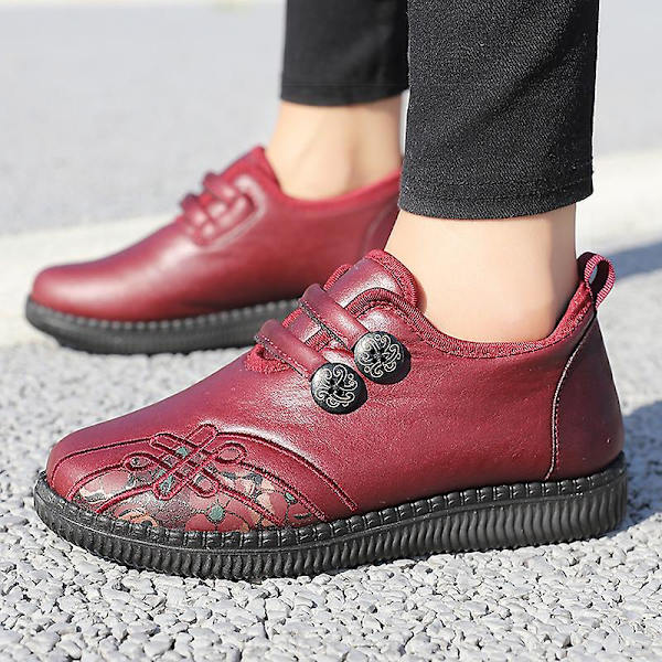 Dammode för äldre mode Casual Plus bomullsskor Vintersportskor 2L6885 Red 41