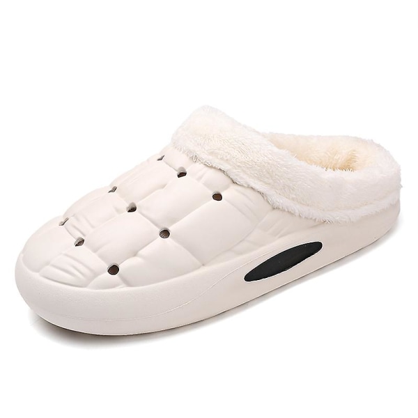 Herrtofflor Varma Vinterskor För Kvinnor Inomhushus Slip On Med Bomull Utomhus 2Ks2195 White 40-41