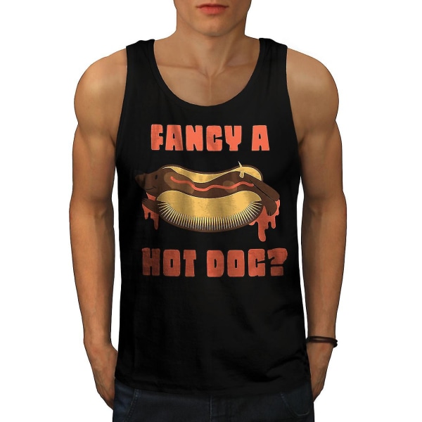 Fancy Hot Dog Men Blacktank Top XXL