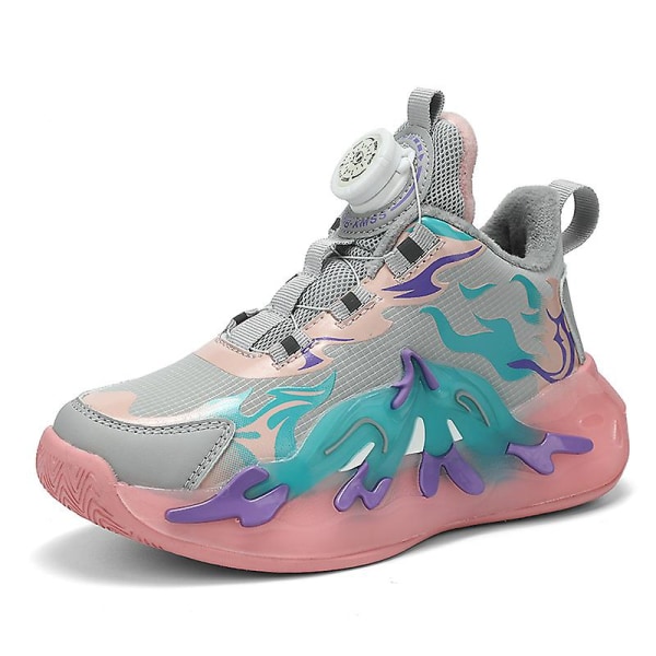 Kids Sneakers Andas löparskor Mode Sportskor YJ963 GrayPink 33