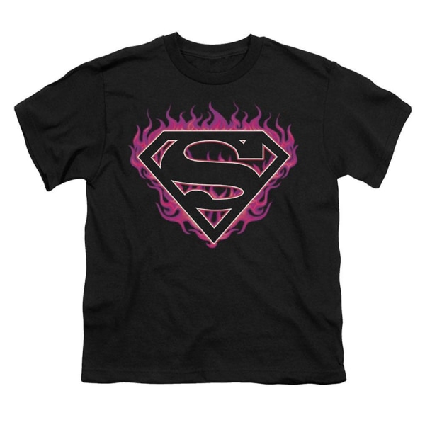 Superman Fuchsia Flames Youth T-shirt L