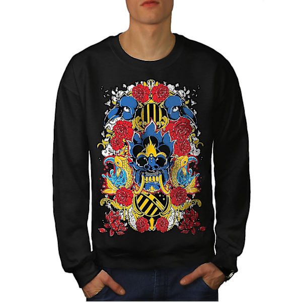 Art Face Head Mode Män Blacksweatshirt L