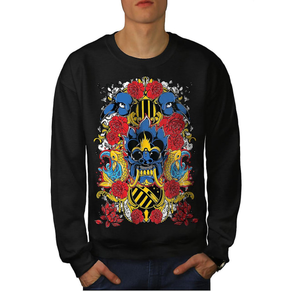 Art Face Head Mode Män Blacksweatshirt XL
