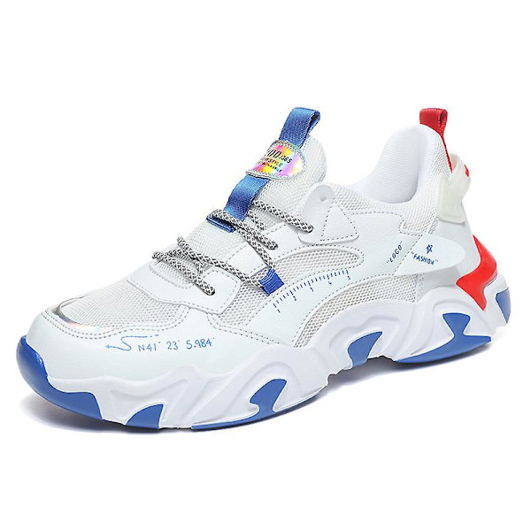 Basketskor för män Andas Sneakers Löparskor 3A6636 WhiteBlue 41