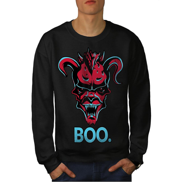 Boo Skrämmande roliga män Blacksweatshirt | Wellcoda XXL