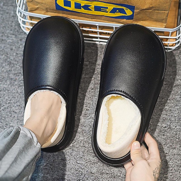 Män Kvinnor Bomulttofflor Modesandaler Utomhus Halkfria Inomhusskor Yj5750 Black 33-34