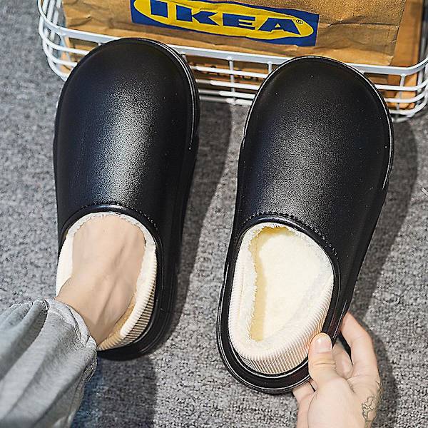 Män Kvinnor Bomulttofflor Modesandaler Utomhus Halkfria Inomhusskor Yj5750 Black 42-43