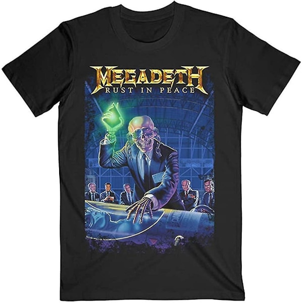 Megadeth Rust In Peace 30-årsjubileum för män (baksida print) Slim Fit T-shirt Svart S