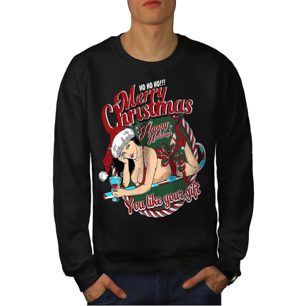 Sexig Santa Girl Men Blacksweatshirt L