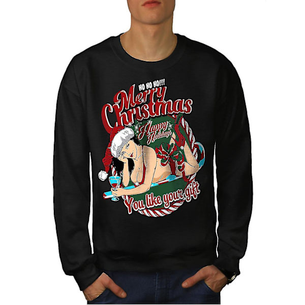 Sexig Santa Girl Men Blacksweatshirt M
