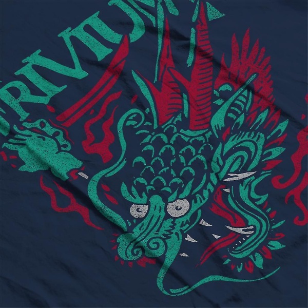 Trivium Logo Turquoise Dragon Huvtröja för män