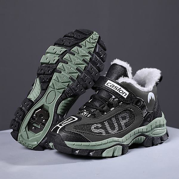 Barn vandringsskor Andas Sneakers Halkfria Pojkar Flickor Vinterskor 1205 Green 30