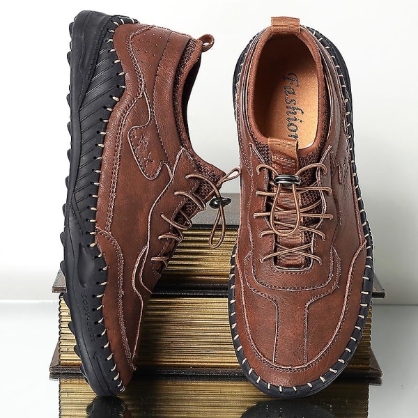 Herrskor Handsydda Casual Skor 1G5503 Brown 42