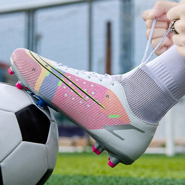 Fotbollsskor för män Halkfria fotbollsskor för herr, Gräs Fotbollssneakers Ck14 Pink 42