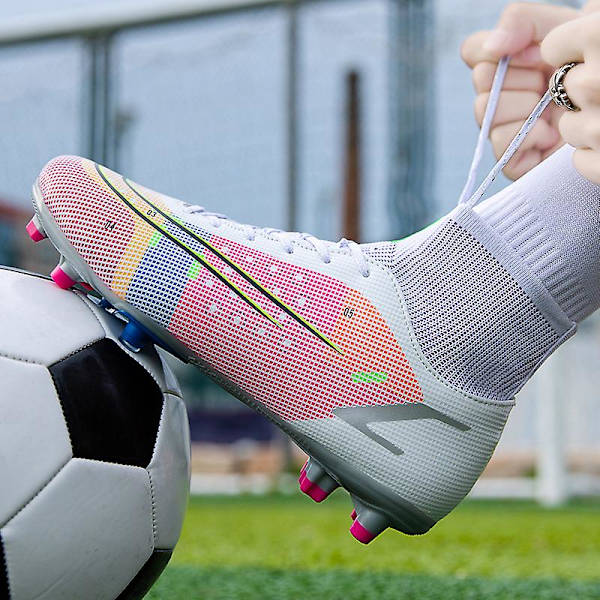 Fotbollsskor för män Halkfria fotbollsskor för herr, Gräs Fotbollssneakers Ck14 Pink 43