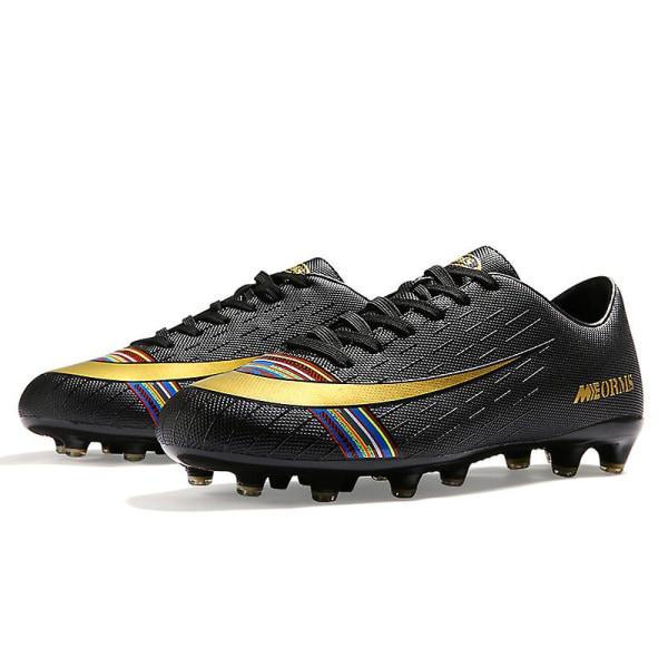 Fotbollsskor för män Halkfria fotbollsskor för herr Gräs Fotbollssneakers D9065 Black 43