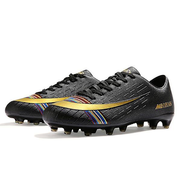 Fotbollsskor för män Halkfria fotbollsskor Klossar Gräs Fotbollssneakers D9065 Black 37