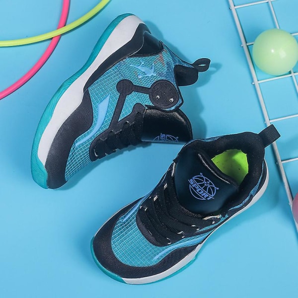 Barn Sneakers Pojkar Basketskor Halkfria Barn Sportskor 3B8199 Blue 35