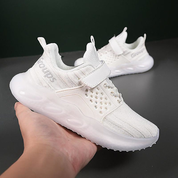 Barn Sneakers Andas löparskor Mode Pojkar Flickor Sportskor 2Ld101 White 32