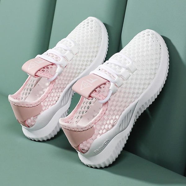 Sneakers för barn Löpartennisskor Lättviktsventilerande Sport Athletic 3D6657 Pink 42