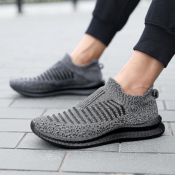 Sommarskor för män Loafers Andas herrsneakers Mode bekväm casual 2G227 Gray 41