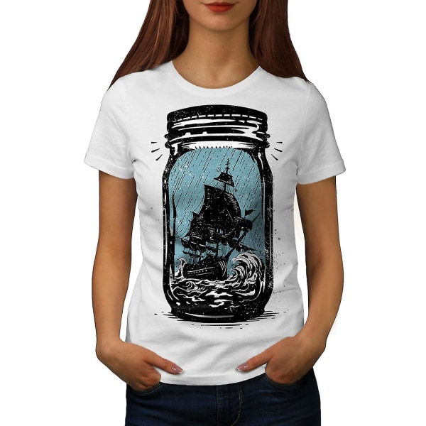 Piratskepp Jam Jar Whitet-shirt för kvinnor S