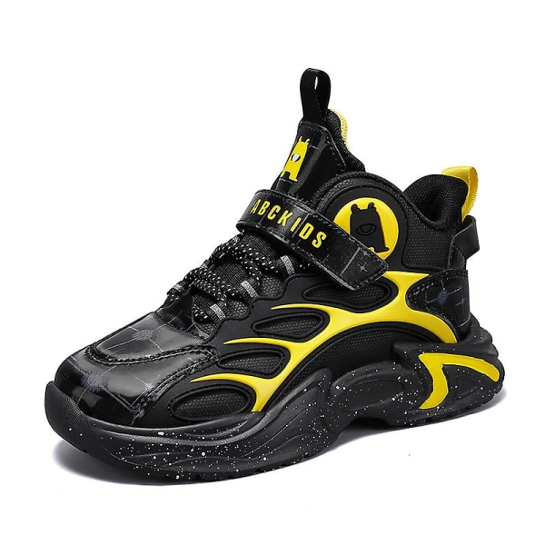 Basketskor för barn Mode Pojkar Flickor Sneakers Sportskor som andas 2L2300 BlackYellow 35