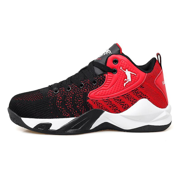 Basketskor för män Lättviktssneakers som andas löptennisskor 3D9109 BlackRed 36