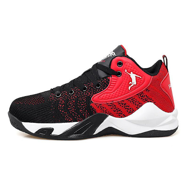 Basketskor för män Lättviktssneakers som andas löptennisskor 3D9109 BlackRed 37