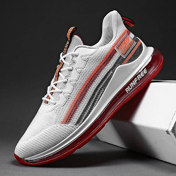 Herrskor Andas Mode Luftkudde Sneakers Sport löparskor 2Cbf22 WhiteRed 41