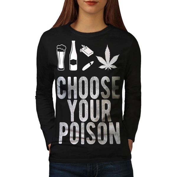 Vinöl Poison Kvinnor Blacklong Sleeve T-shirt XXL
