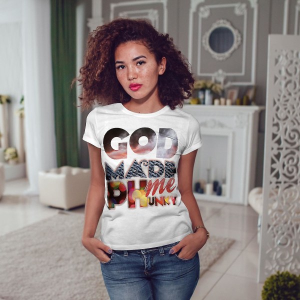 God Made Me Funky Women Whitet-shirt L